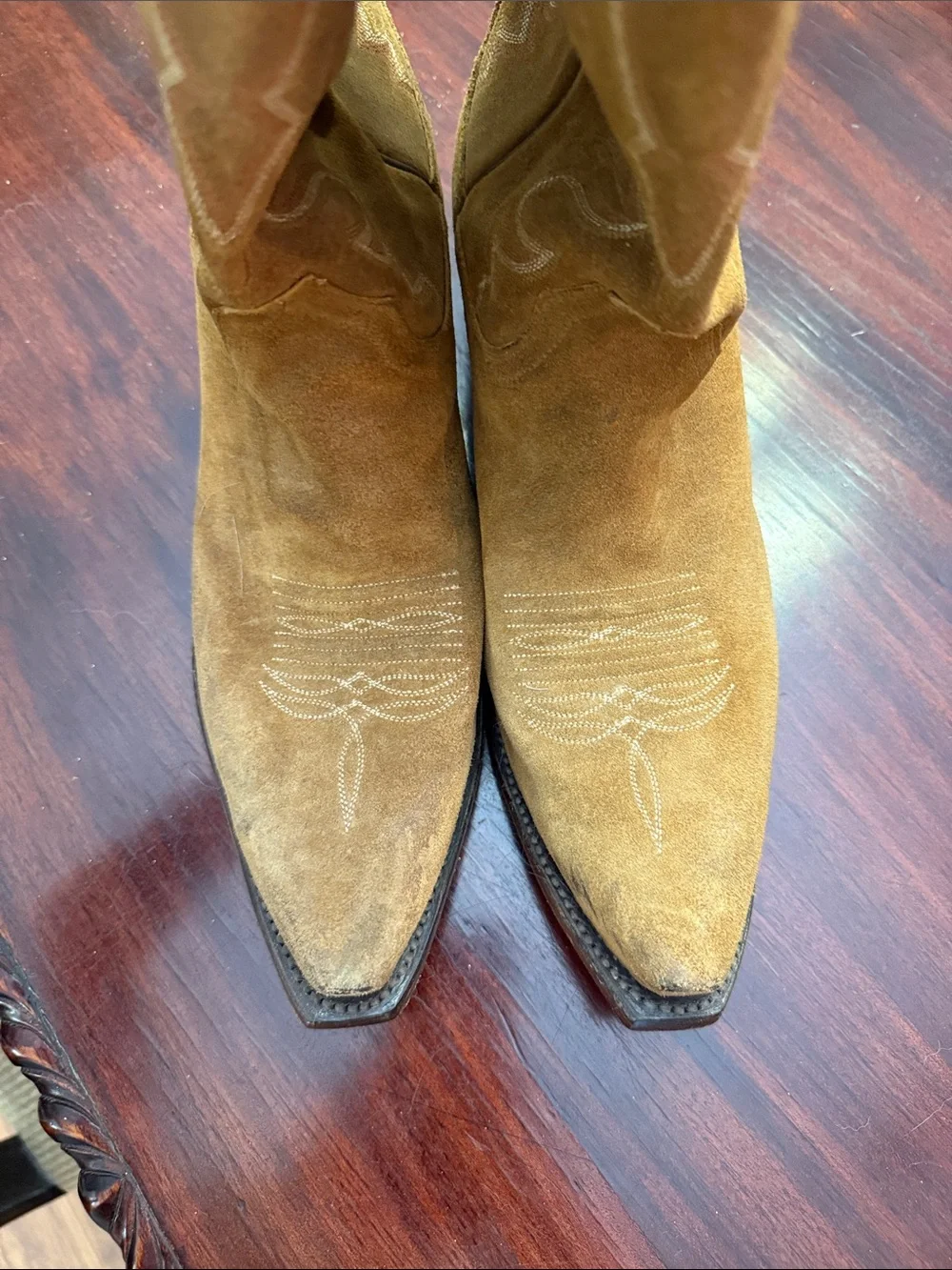 Lucchese Tan Suede Western Boots